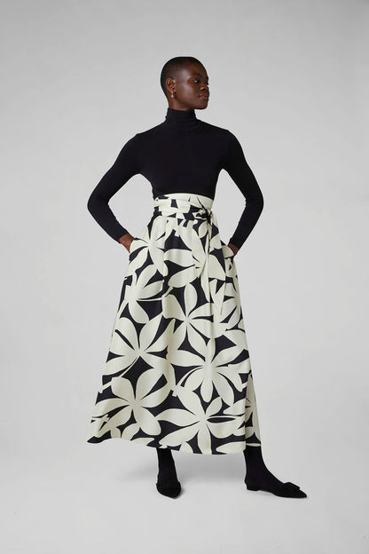 Jasper Conran "Gail" Silk Twill Printed Maxi Skirt