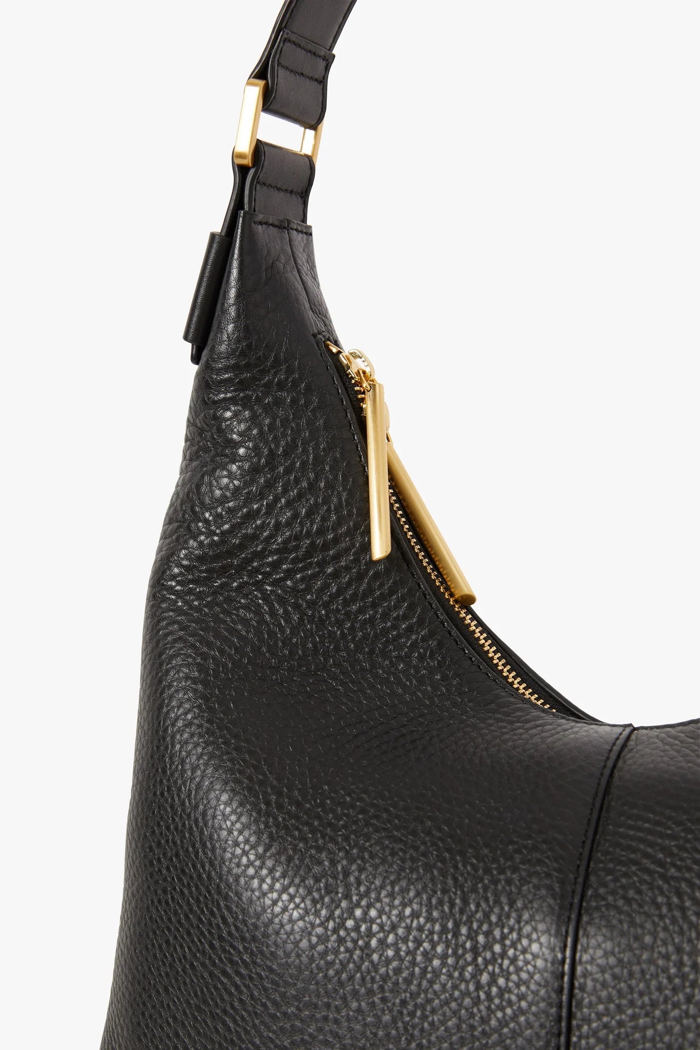 Jasper Conran Beatrix Leather Scoop Hobo in Black