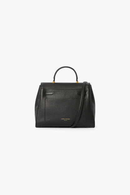Jasper Conran Gigi Leather Top Handle Grab Bag in Black