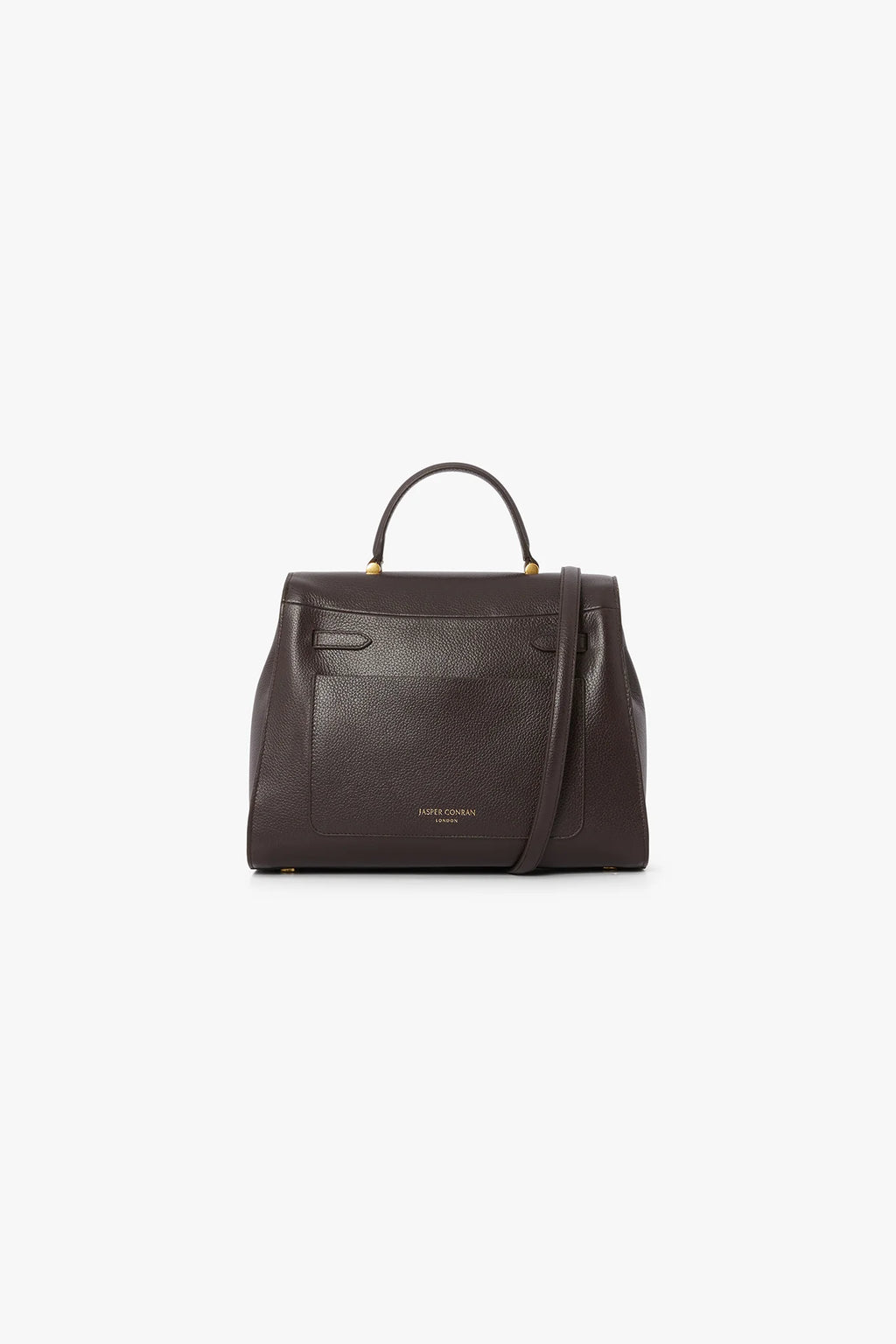 Jasper Conran "Gigi" Leather Top Handle Grab Bag in Chocolate