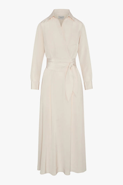 Jasper Conran "Hortensia" Silk Wrap Dress with Slip in Blush
