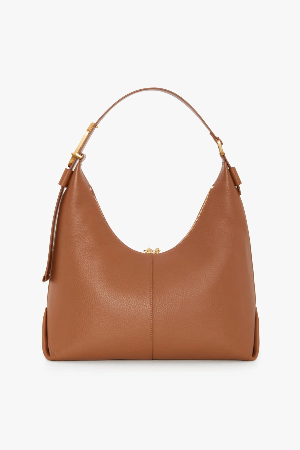 Beatrix Leather Scoop Hobo in Tan