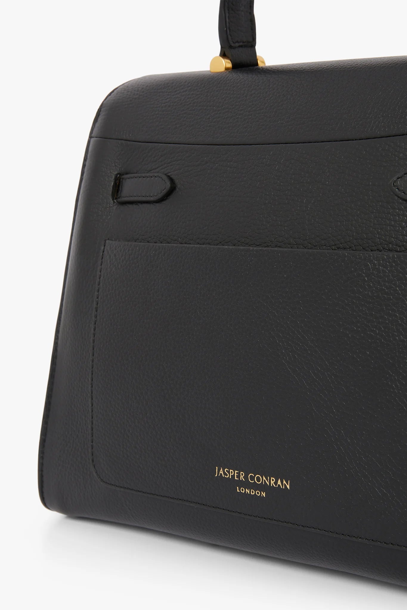 Jasper Conran "Gigi" Leather Top Handle Grab Bag in Black