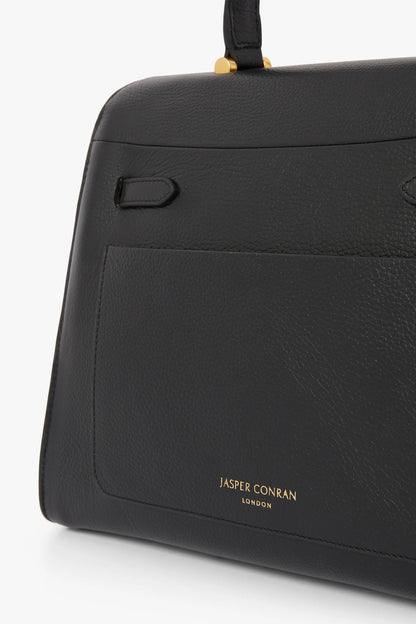 Jasper Conran Gigi Leather Top Handle Grab Bag in Black