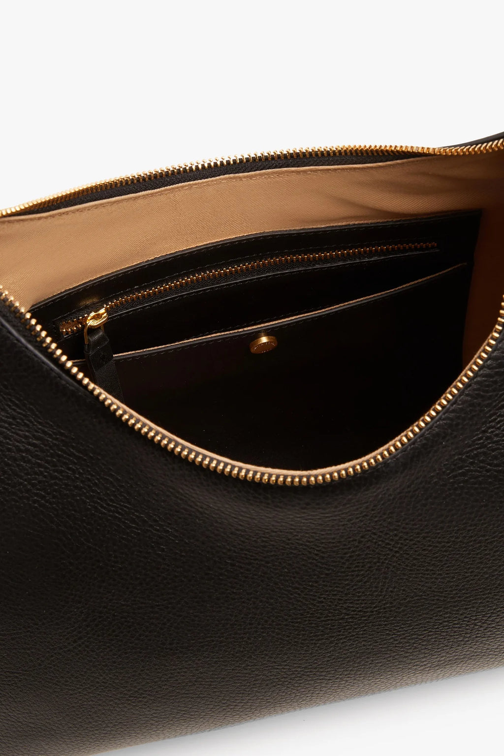 Beatrix Leather Scoop Hobo in Black