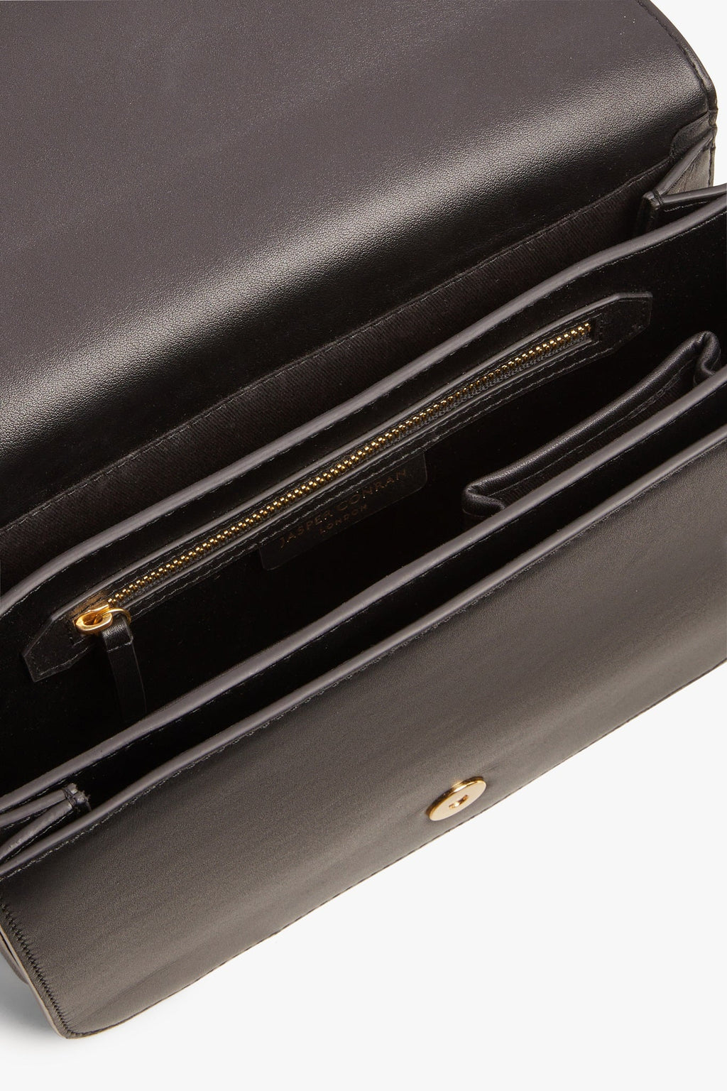 Beatrix Flap Over Leather Cross Body in Black