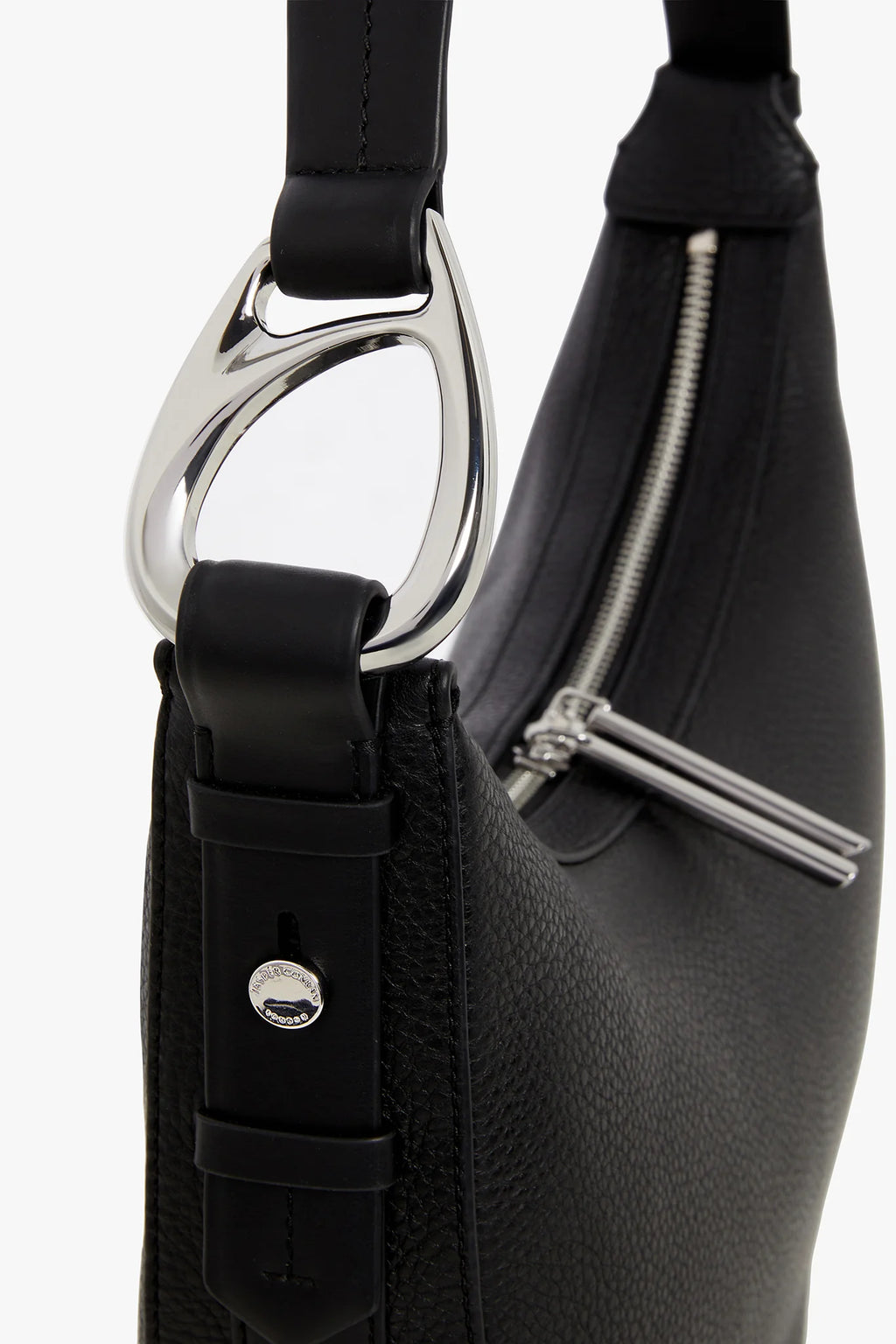 Jasper Conran "Bee" Leather Scoop Shoulder Bag in Black