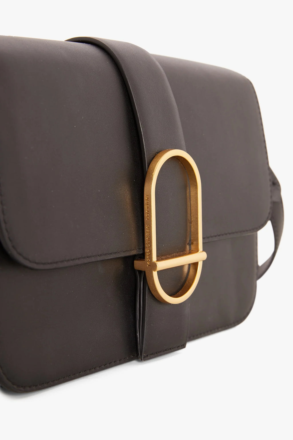 Beatrix Flap Over Leather Cross Body in Black