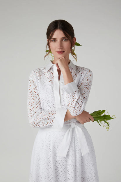 Jasper Conran "Felicia" Broderie Maxi Skirt in White