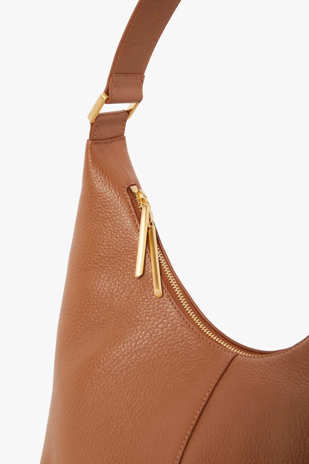 Beatrix Leather Scoop Hobo in Tan