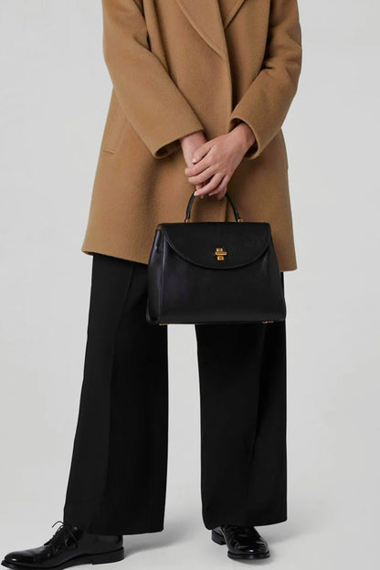 Jasper Conran Gigi Leather Top Handle Grab Bag in Black