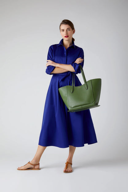 Jasper Conran "Blythe" Full Skirt Shirt Dress in Cobalt Blue