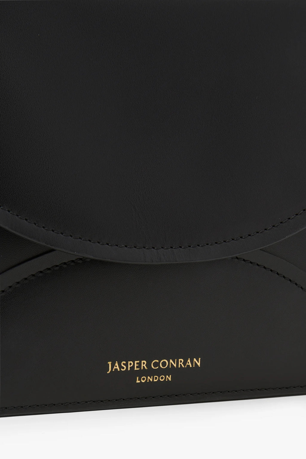 Jasper Conran "Darcey" Leather Double Flap Cross Body Bag in Black