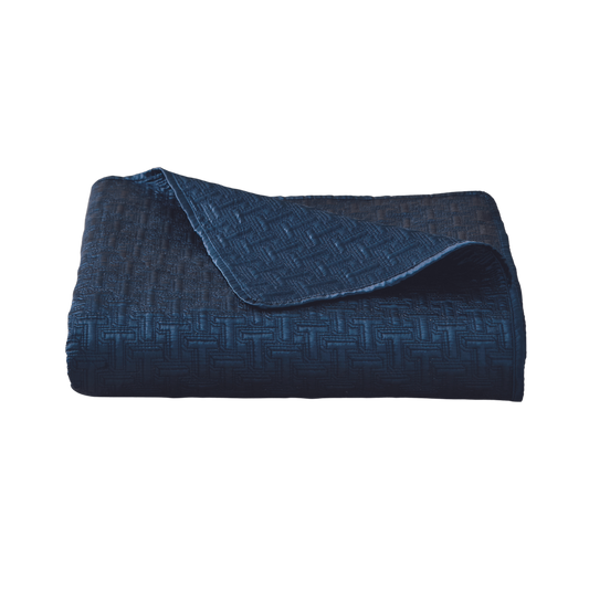Ted Baker "T" Quilted Bedspread and Pillow Shams in Navy