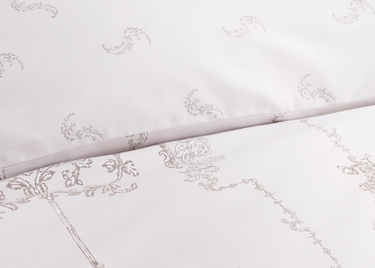 Christy "Ambroise Oyster" Quilted Bedspread & Pillowcase Set in Cream / Silver