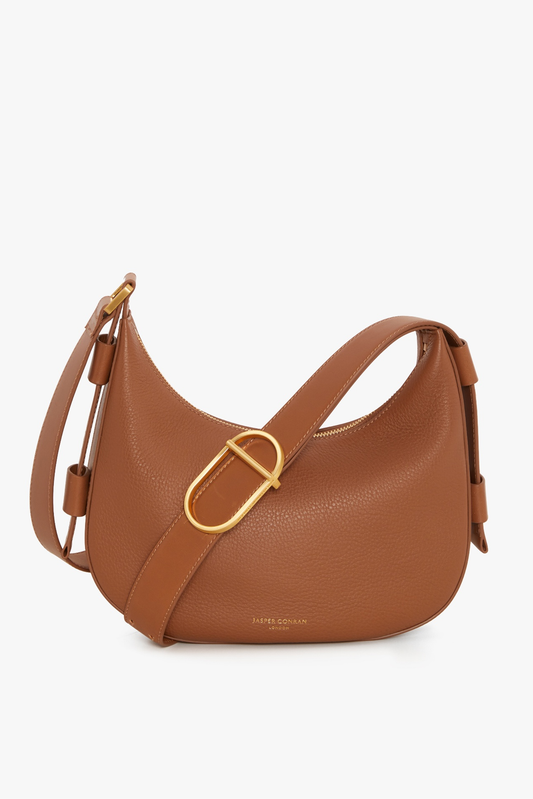 Jasper Conran "Beatrix" Scoop Leather Cross Body in Tan