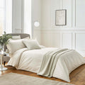 Adan 1000TC Egyptian Cotton Stripe Pillowcase in Chalk (Cream)