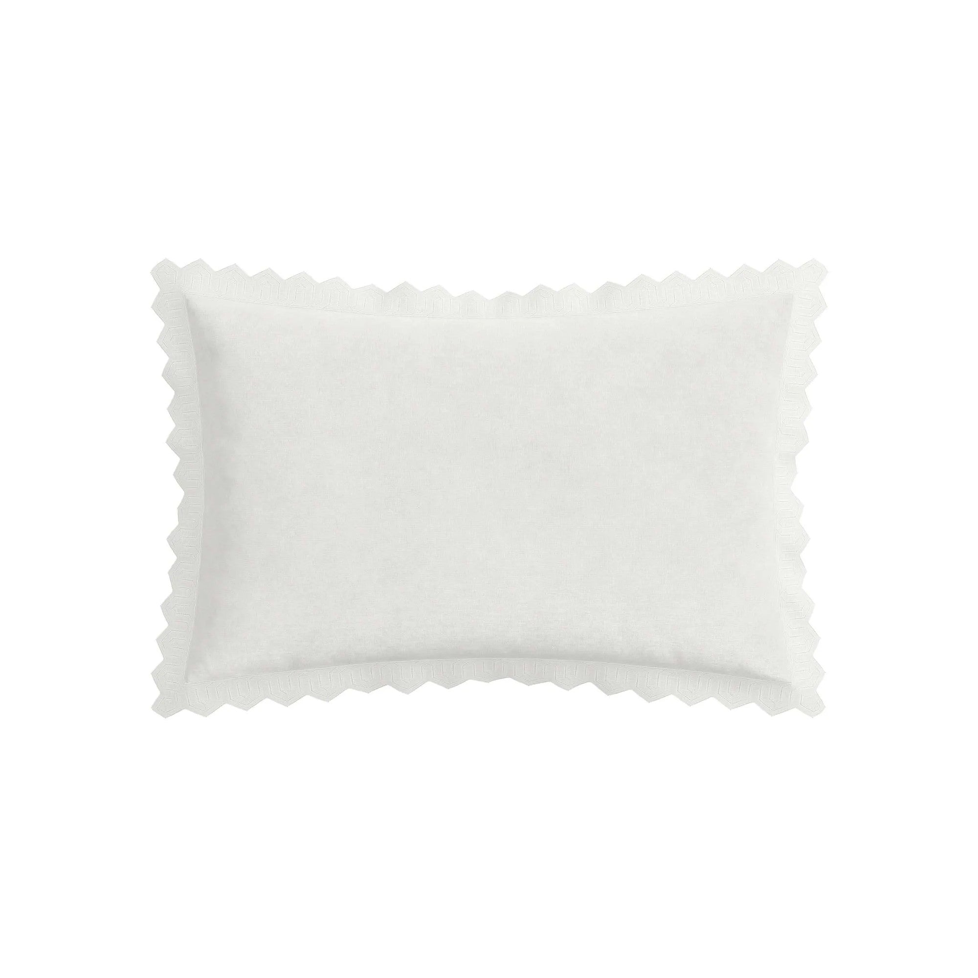 Avita Geo Scallop Pillowcase in White