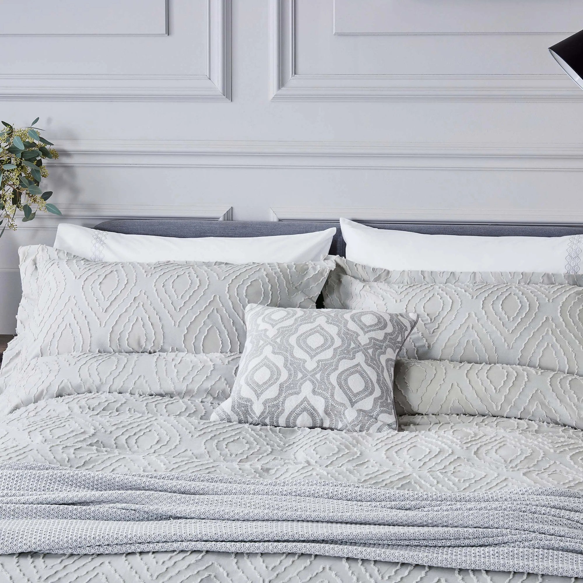 Gia Duvet Cover Set in Silver