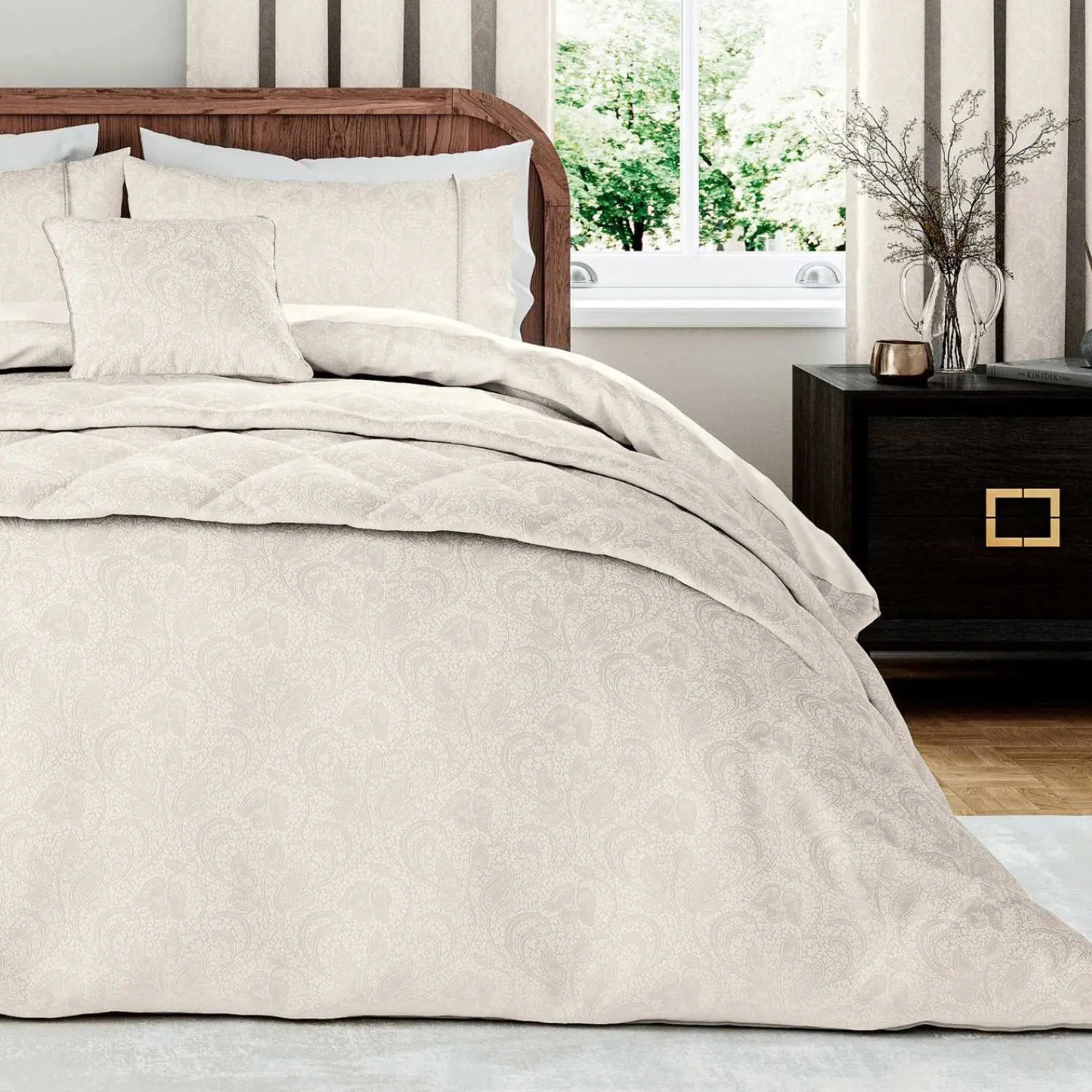 Bedeck of Belfast "Ashleigh" Duvet Cover and Oxford Pillowcase in Cashmere