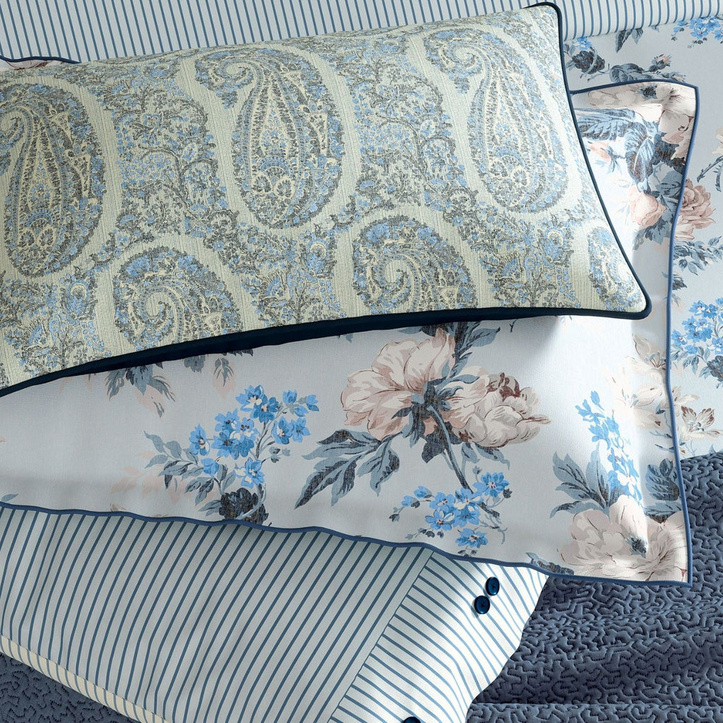Delphine Duvet Cover Set in Chambray Blue
