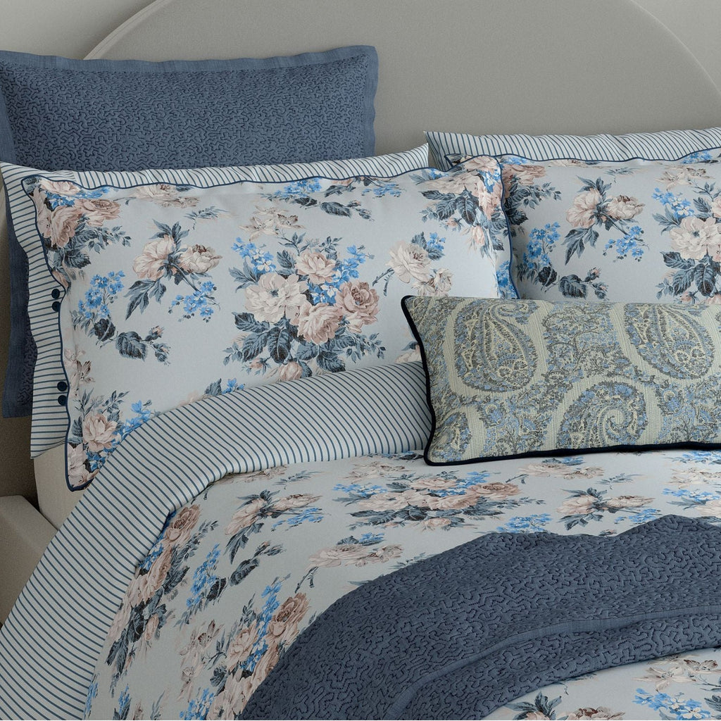 Bedeck of Belfast "Delphine" Duvet Cover and Oxford Pillowcase in Chambray Blue