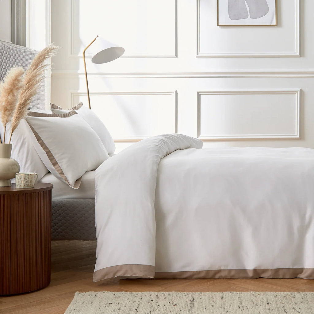 Bedeck of Belfast "Olenna" Duvet Cover Set in Truffle/Chalk