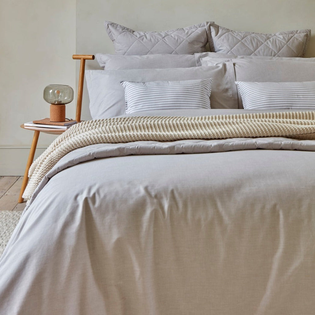 Christy "Stornoway Chambray" Duvet Cover Sets in Stone (Beige)