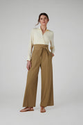 Jasper Conran "Genevieve" Silk Wrap Shirt in Champagne