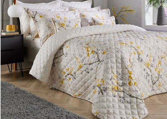 Christy "Chinoiserie" Bedspread Sets in Ochre (Yellow)