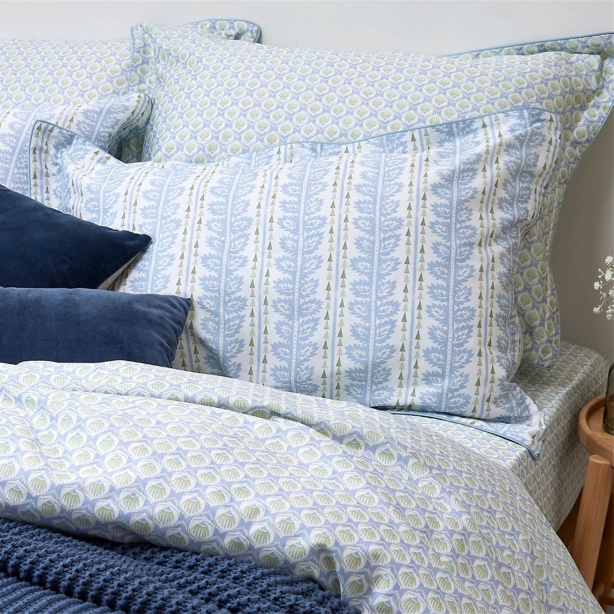 Folia Duvet Cover Sets in Powder Blue