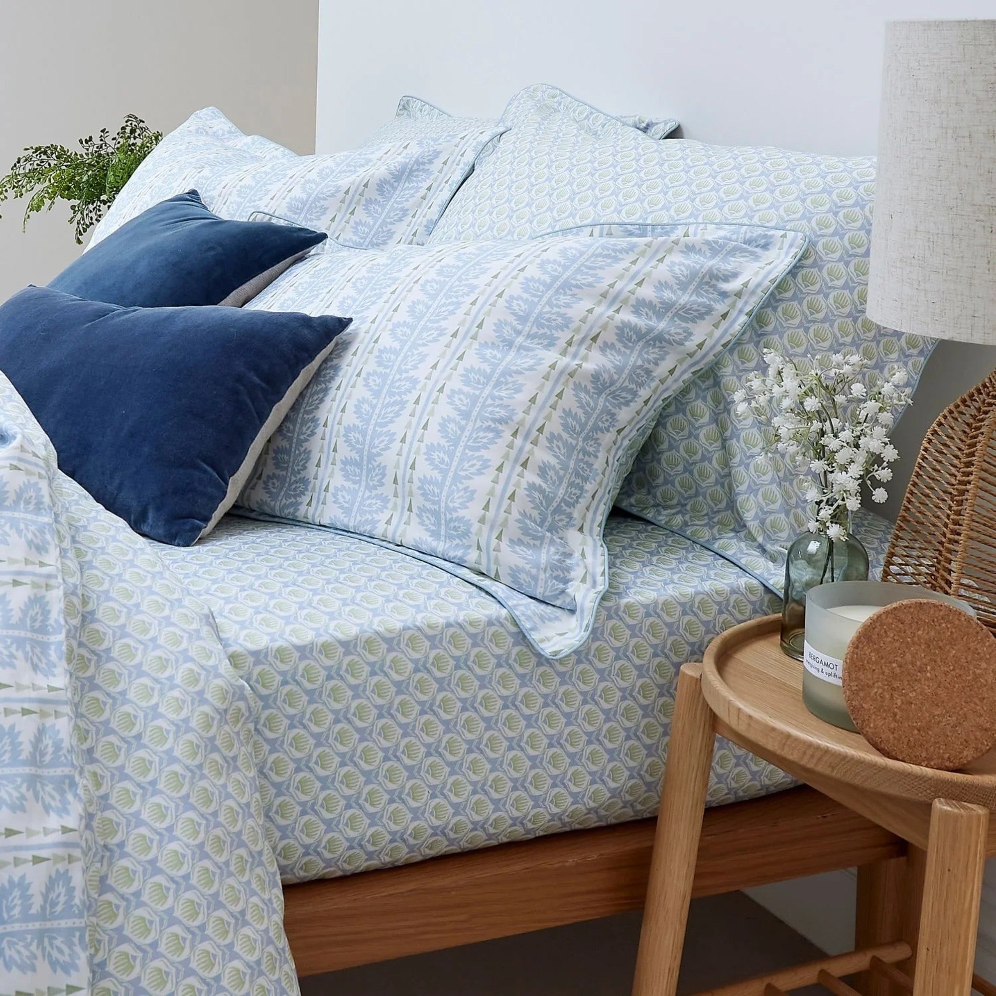 Folia Duvet Cover Sets in Powder Blue
