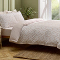 Groove Geometric Duvet Cover Set in Gold