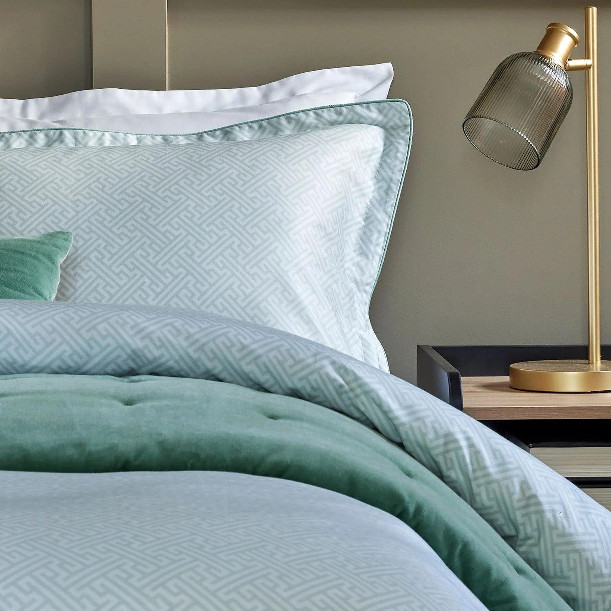 Christy "Hampton Geo" Duvet Cover Sets in Jade