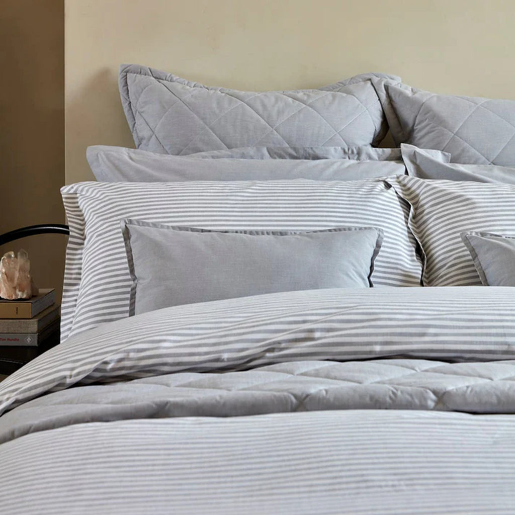 Lerwick Stripe Duvet Cover Sets in Silver