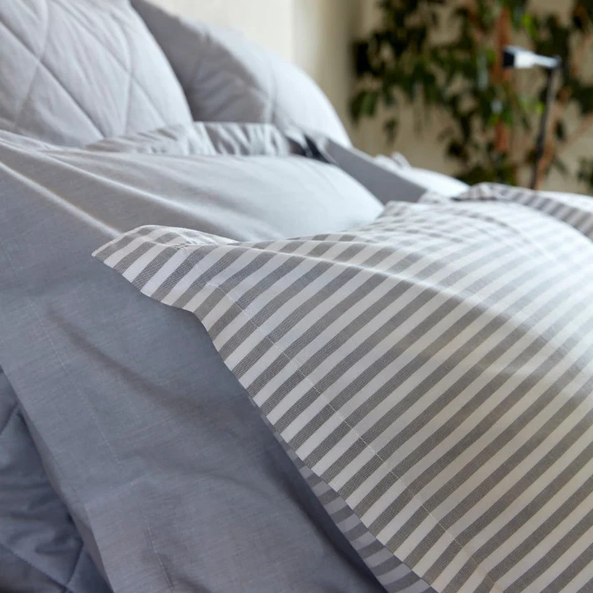 Christy "Lerwick Stripe" Duvet Cover Sets in Silver