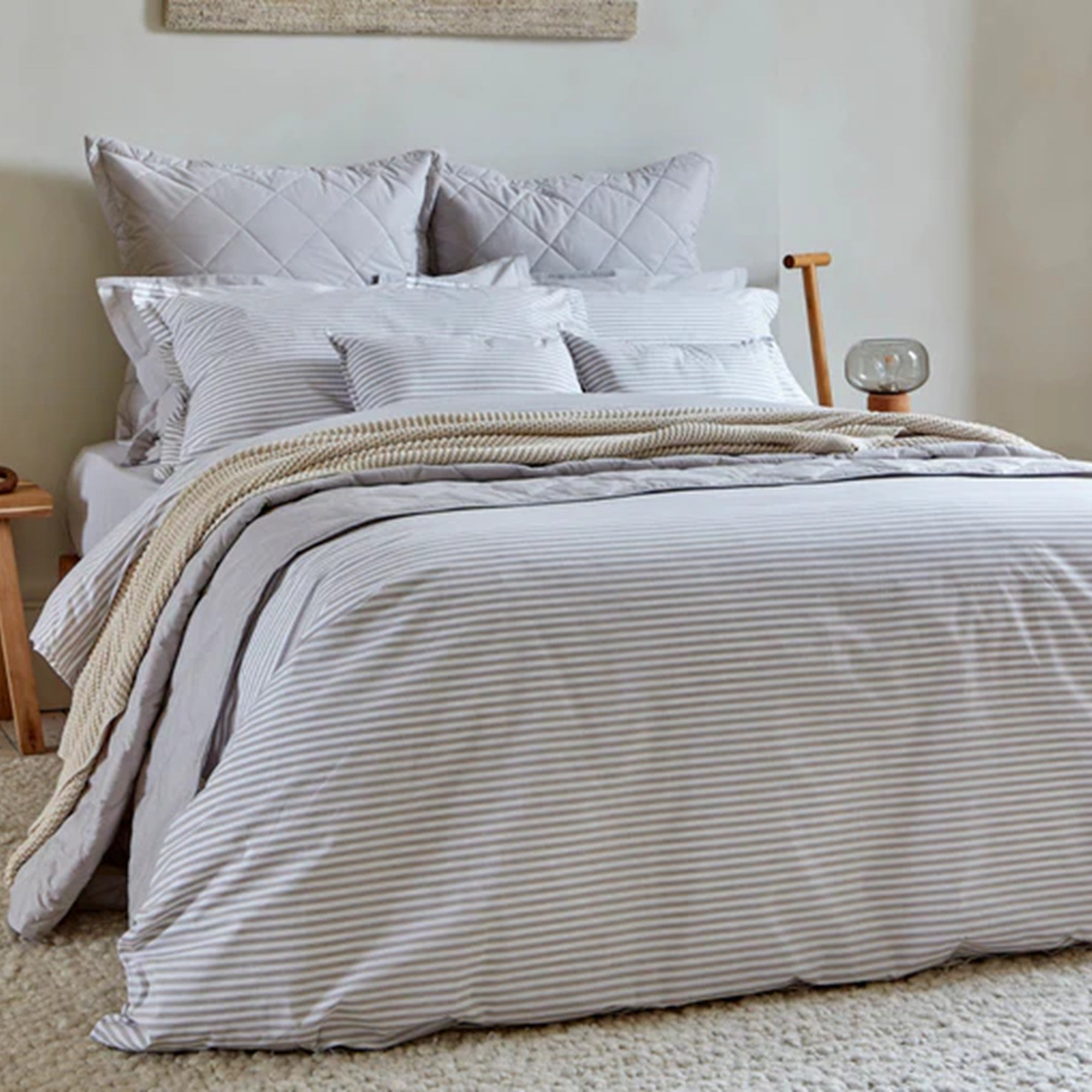 Christy "Lerwick Stripe" Duvet Cover Sets in Stone