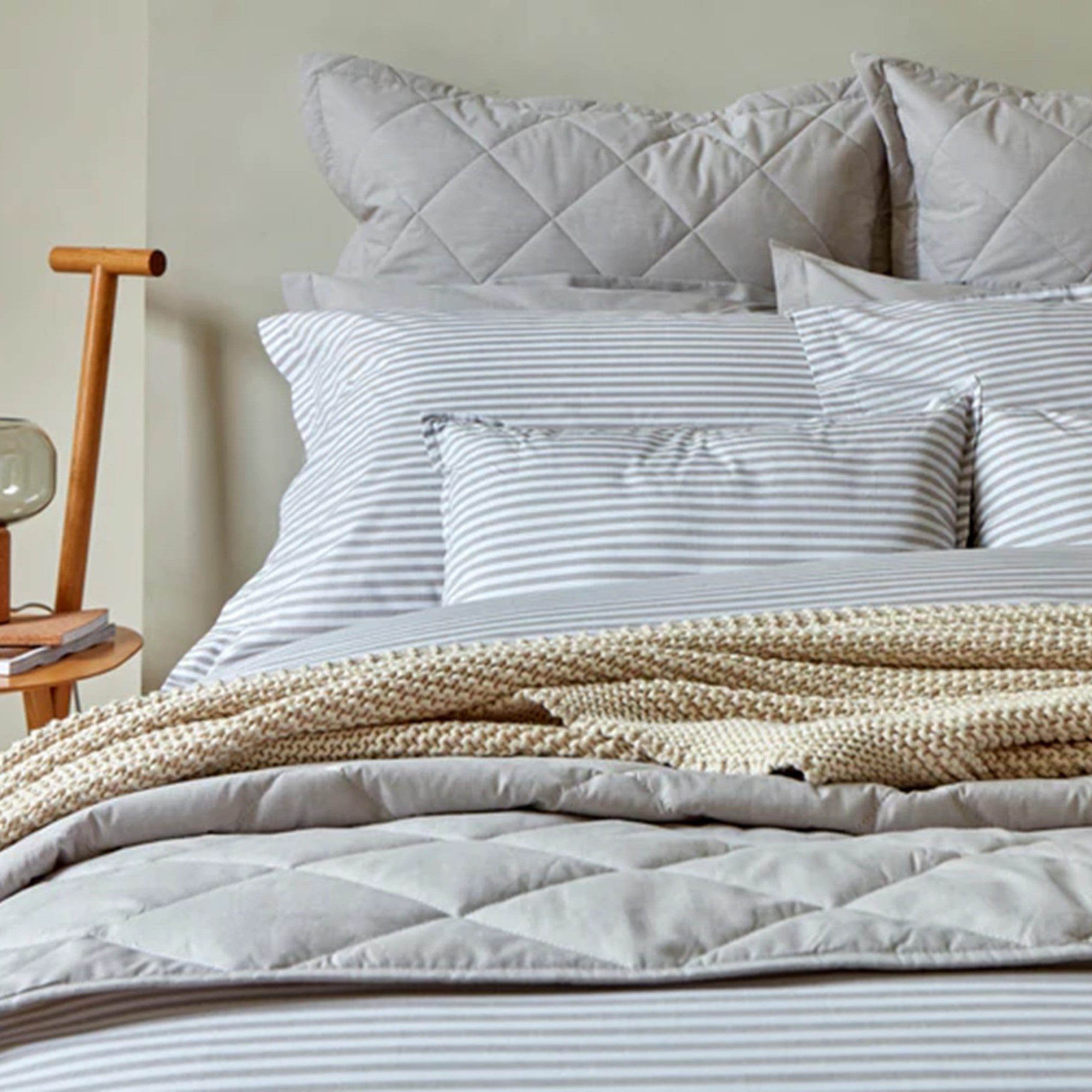 Christy "Lerwick Stripe" Duvet Cover Sets in Stone