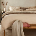 Christy Organic Cotton "Retreat" Plain Dyed Sheets & Duvet Covers in Oat (Beige)