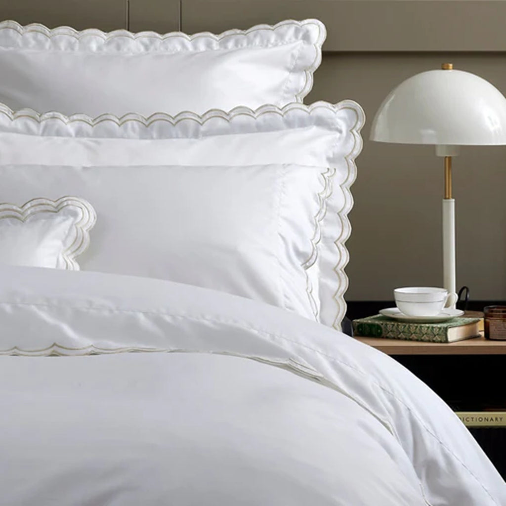 Scallop Edge Duvet Cover Sets in Oyster
