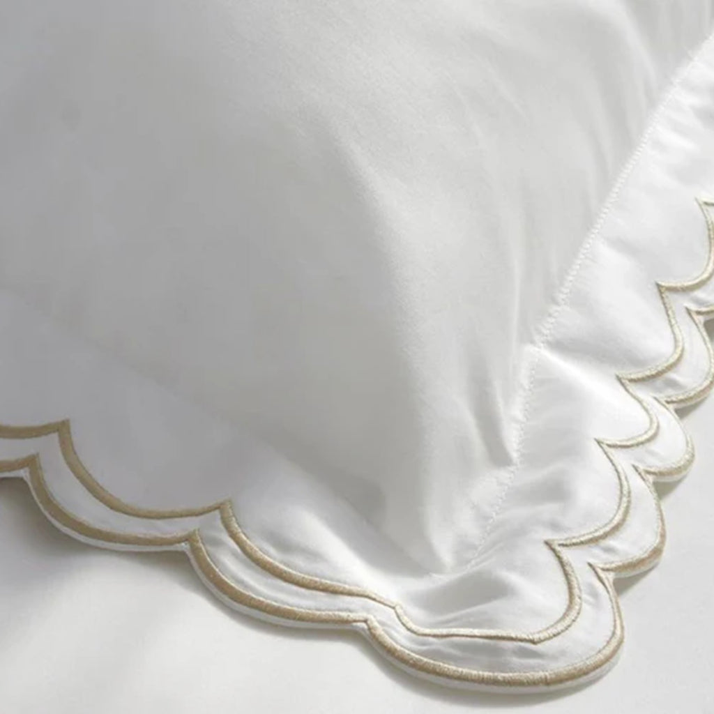 Scallop Edge Duvet Cover Sets in Oyster