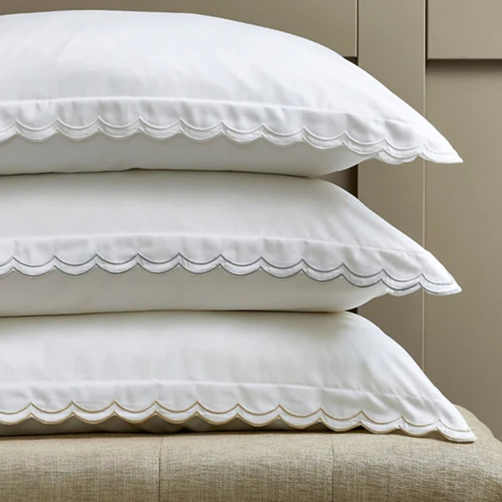 Scallop Edge Duvet Cover Sets in Oyster