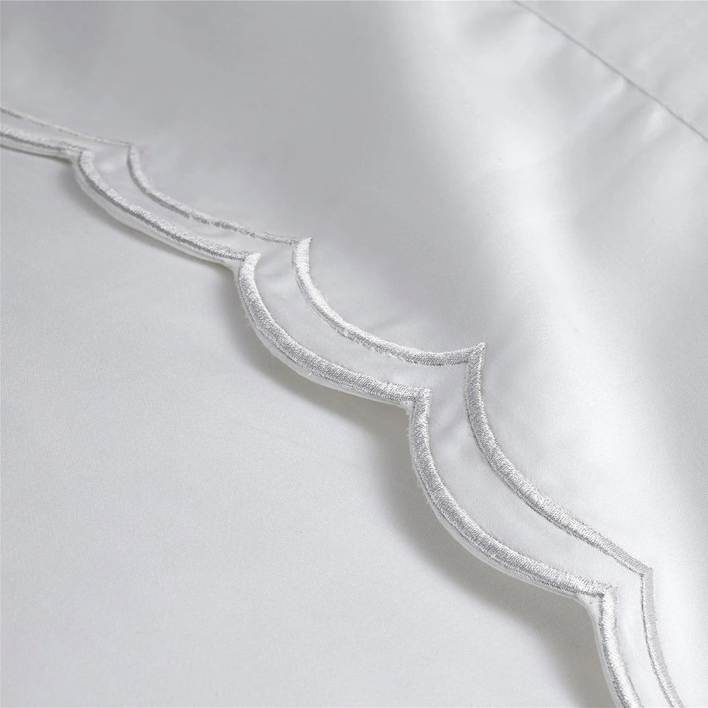 Scallop Edge Duvet Cover Sets in White