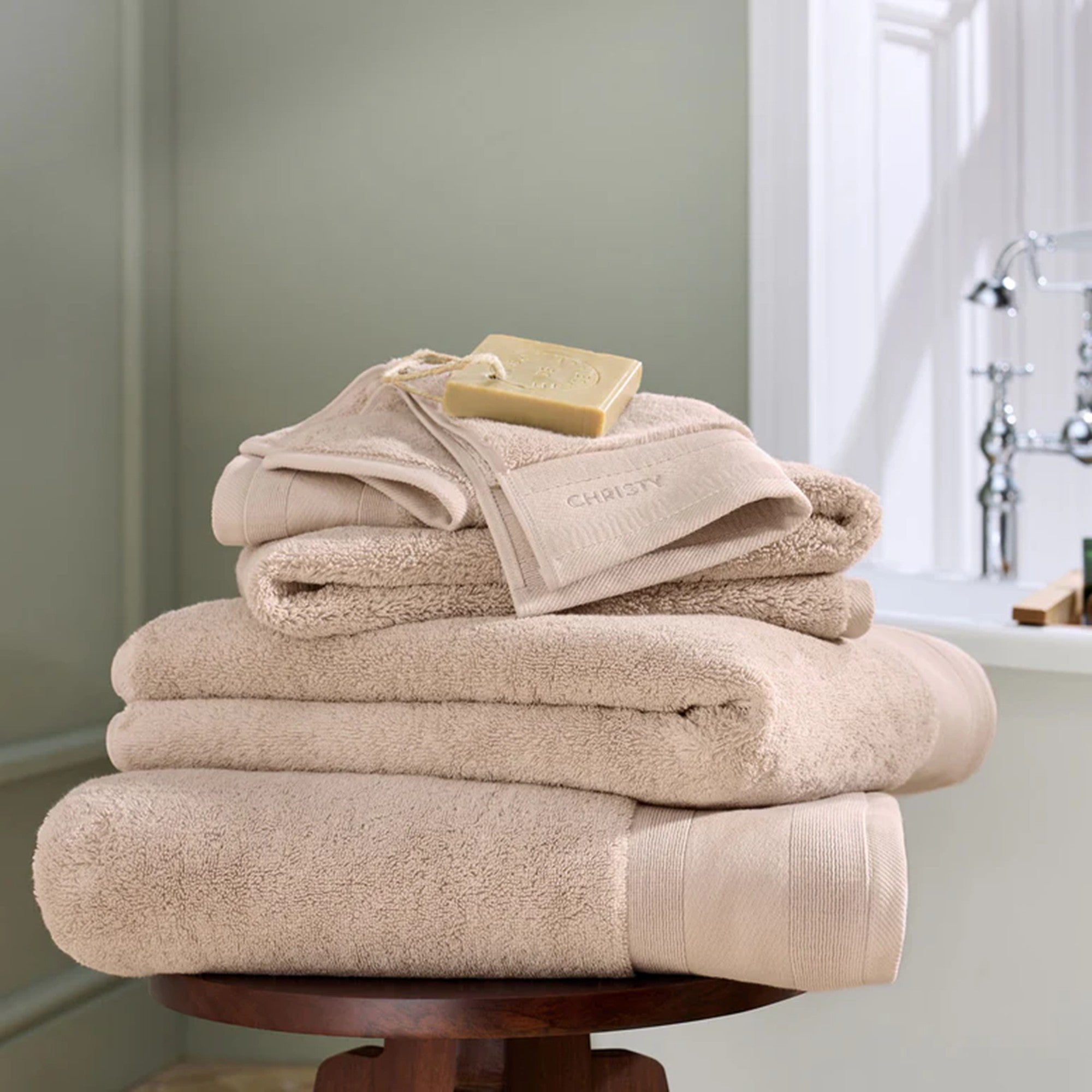 Christy "Signature" Bath Towels Collection in Shell Pink