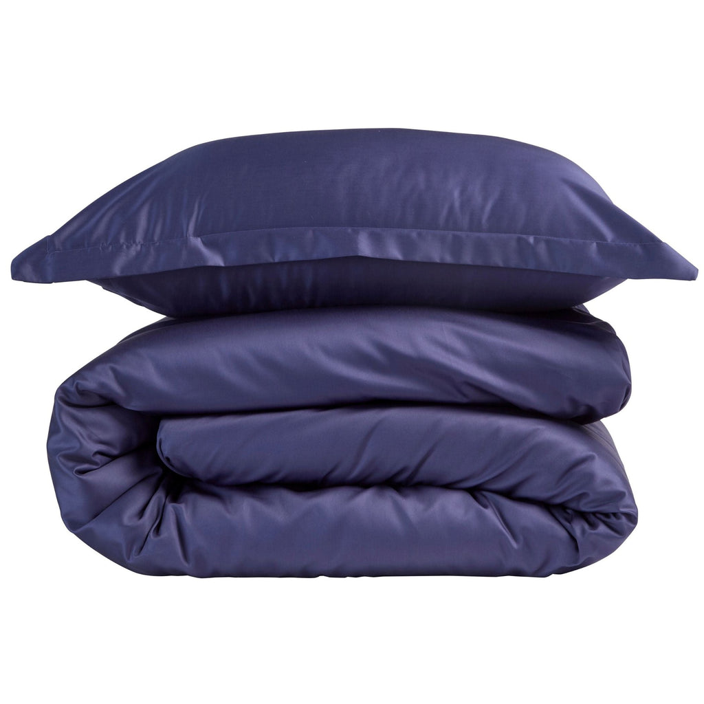 400 TC Sateen Plain Dyed Sheets in Navy
