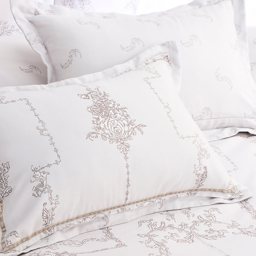Ambroise Oyster Filled Cushion in Cream/Silver