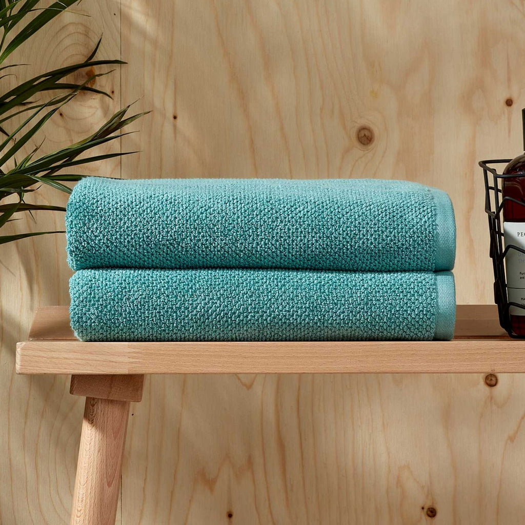 Brixton Bath Towels Collection in Mineral Green