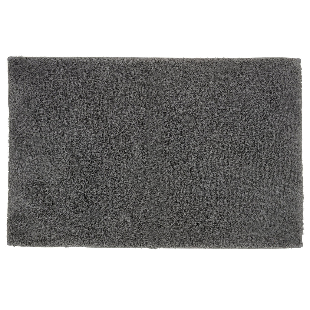 Deep Pile Rubber Back Tufted Bath Rug in Ash Grey