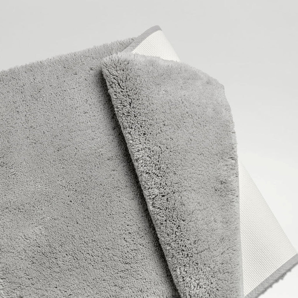 Deep Pile Rubber Back Tufted Bath Rug Dove Grey