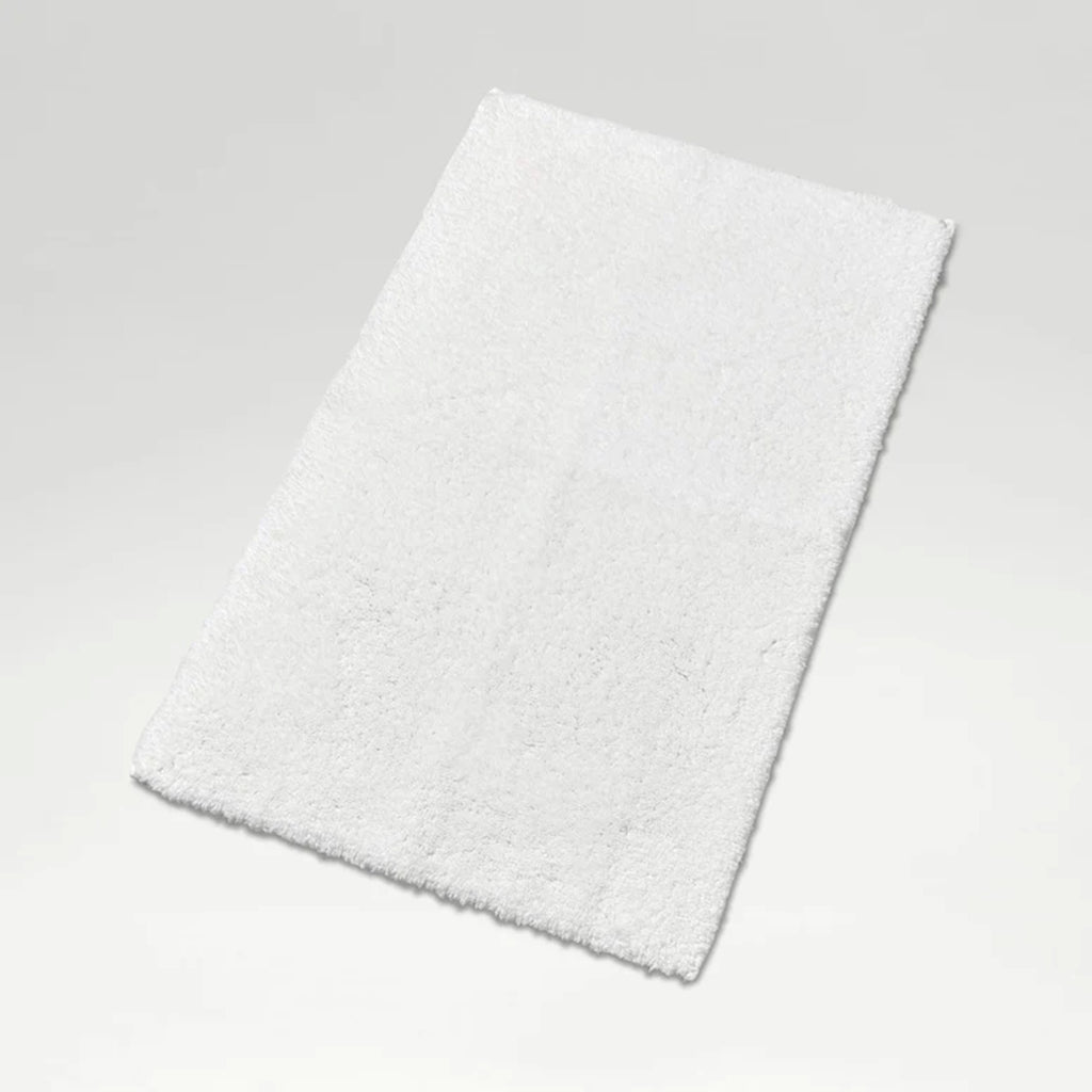 Deep Pile Rubber Back Tufted Bath Rug in White